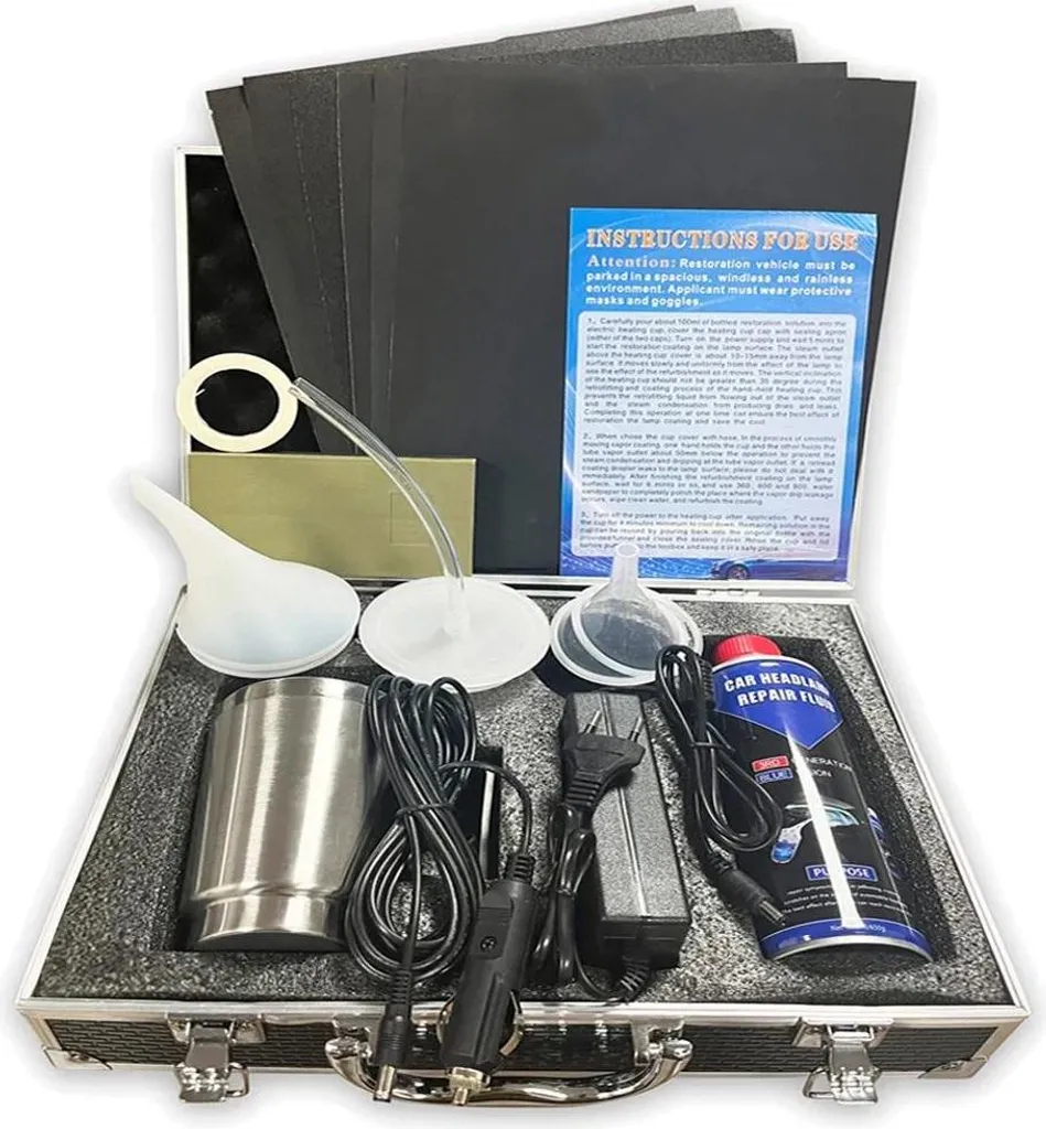Set Restauro Fari Auto Professionale 4 Strumenti - Kit Ripristino Rapido