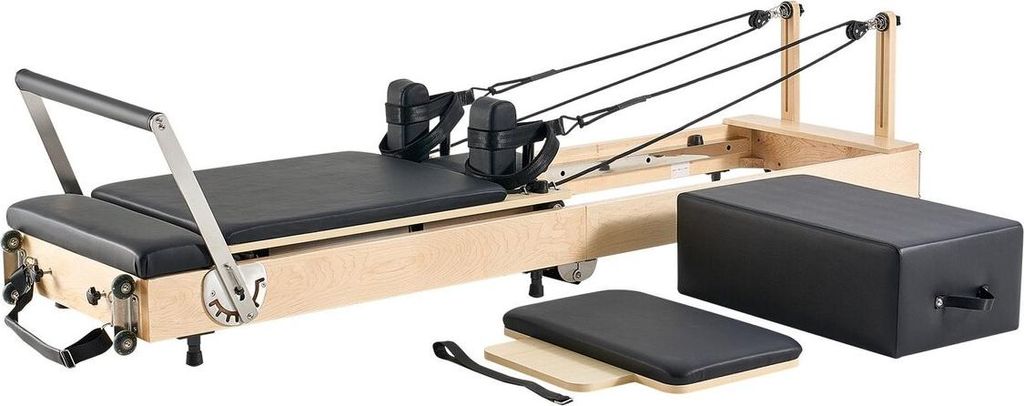 Foldable Pilates Reformer Wooden Pilates Machine Home Gym Equipment