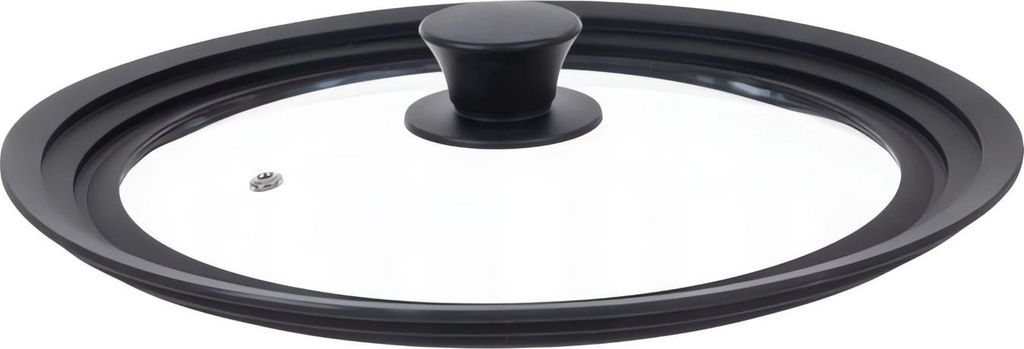 Ruhhy Universal 3-in-1 Glasdeckel mit Silikonrand für Töpfe und Pfannen 24/26/28 cm