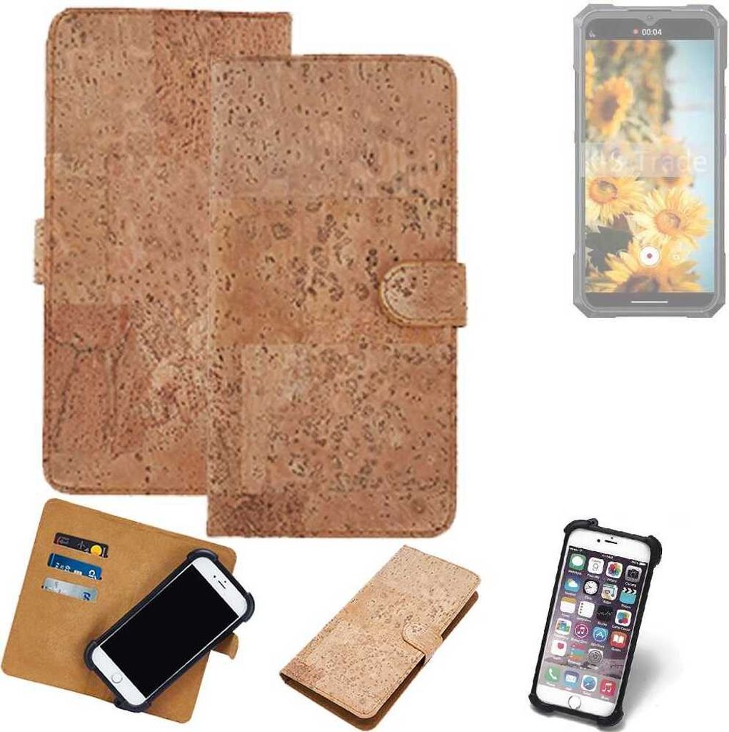 K-S-Trade Hülle kompatibel mit Cubot KingKong X Kork Handyhülle Cover Schutzhülle TPU Case Bumper in Hellbraun, (1x)