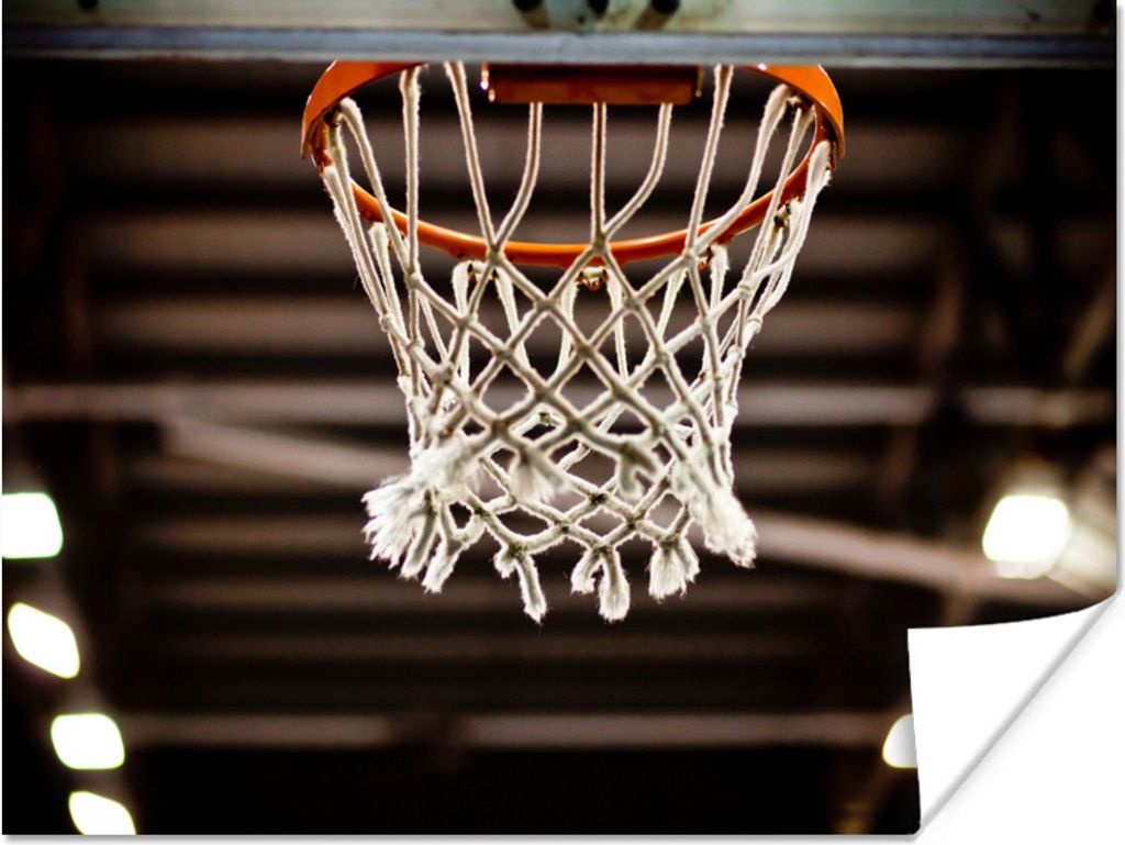 MuchoWow Poster Ein Basketballnetz aus einem Korb 80x60 cm - Kunst für zu Hause