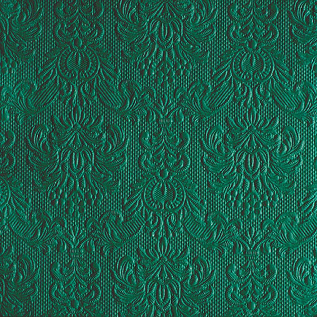 Servietten Papier 33x33cm Elegance geprägt 15 Stück Dunkelgrün