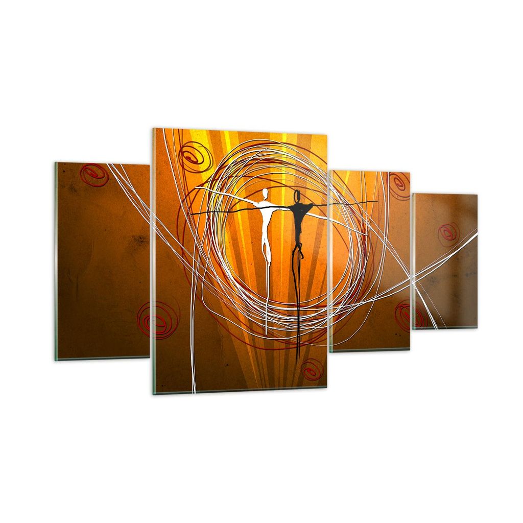 Bilder auf glas - Leute Tanz Linien Tapeten - 160x90cm - Glasbilder - Wandbilder - Kunstdruck - zum Aufhängen bereit - Wanddekoration aus Glas - G...