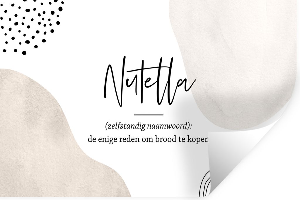 MuchoWow Wandtattoo Wandsticker Wandaufkleber Nutella - Sprichwörter - Zitate - Nutella Definition - Wörterbuch 120x80 cm Selbstklebend und Rep...