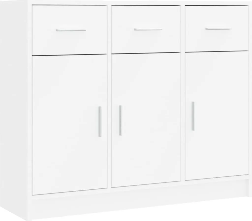 SYFAX™ Mobile Soggiorno Legno Acacia Bianco 91cm | Design Moderno