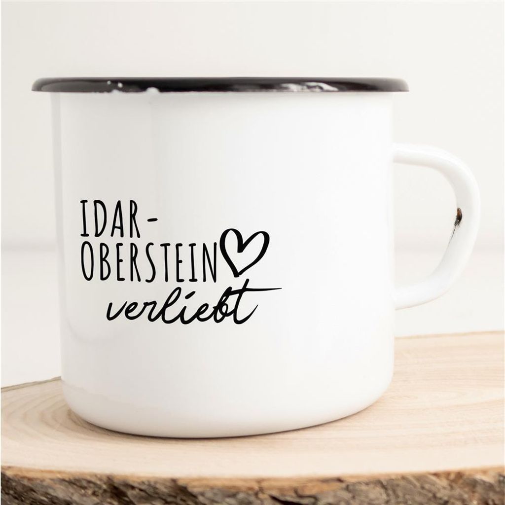 Huuraa Emaille Tasse Idar-Oberstein Geschenk Kaffeebecher Vintage 300ml Idar-Oberstein Präsent