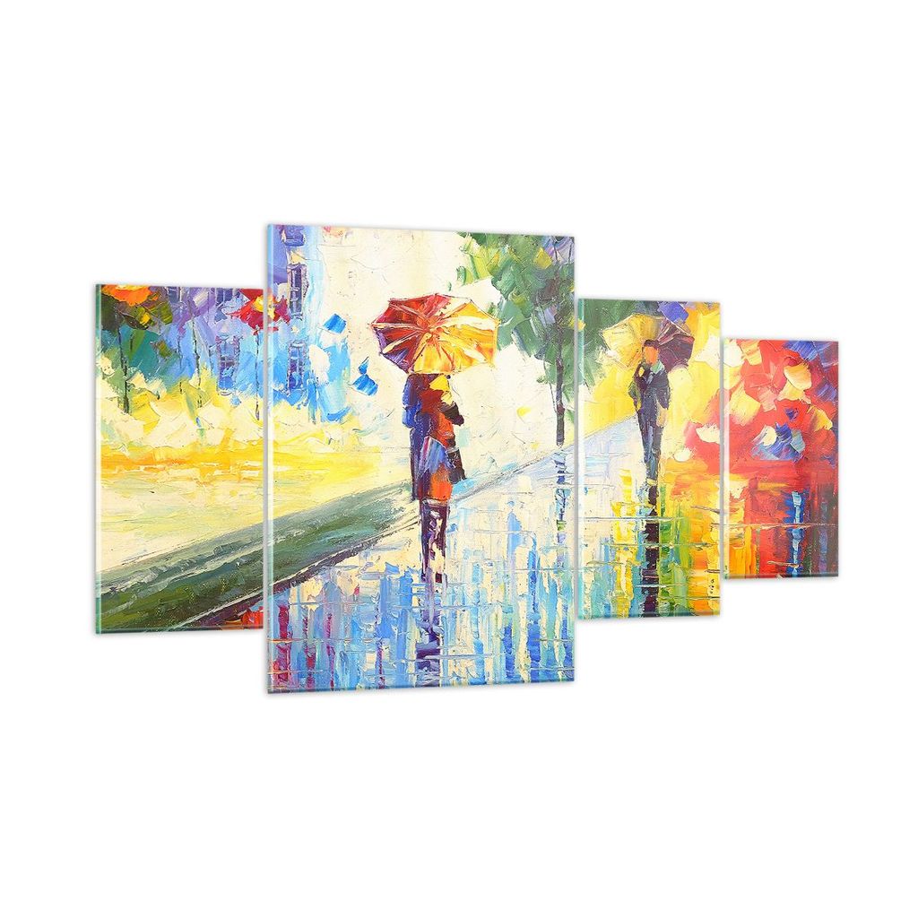 Bilder auf glas - Park Straße Regen - 160x90cm - Glasbilder Produktbild 
