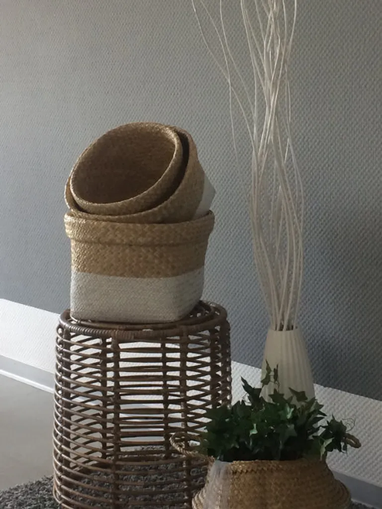 Panier de Rangement en Jute Marin FLAIR : Lot de 3 Boîtes déco Artisanales