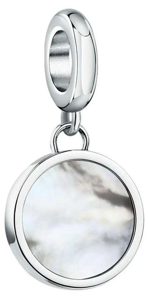 Perle charm en acier et nacre pour bracelet personnalisable SCZ1405