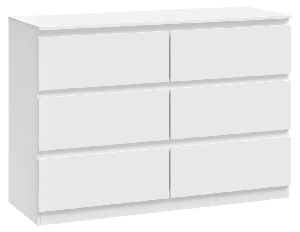 Buffet à 6 tiroirs Blanc moderne pour chambre ou salon 100x69 cm