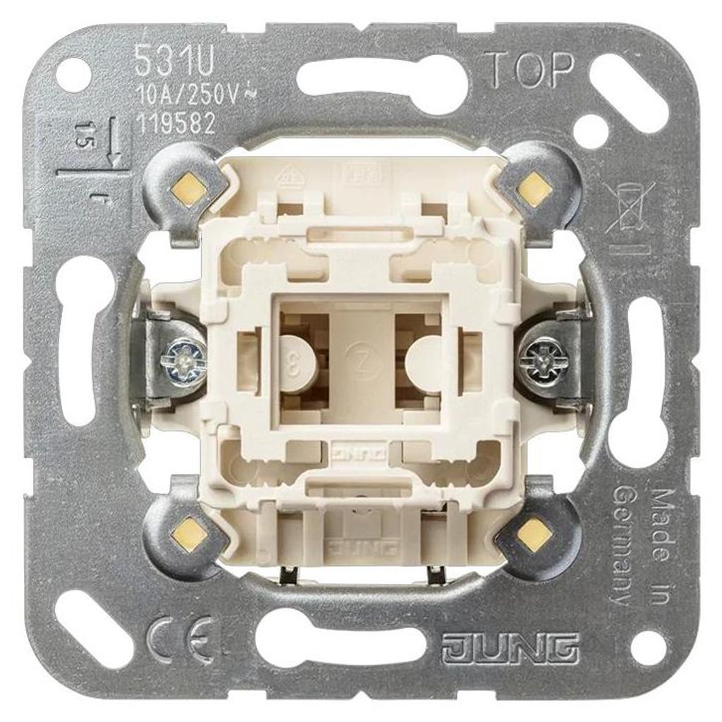 JUNG 531U Contatto NA a pulsante 1 polo bianco Immagine del prodotto 