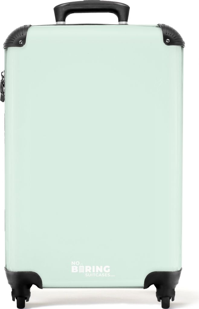 NoBoringSuitcases.com Koffer Handgepäck Trolley Rollkoffer Kleine Reisekoffer mit 4 Rollen - Mintgrün - Einfarbig - Cabin Size < 55x40x23 cm & ...