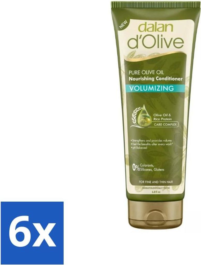 Dalan d'Olive - Volumen-Conditioner - Mit Olivenöl - 200 ml - Vorteilspack - 6 Stücke