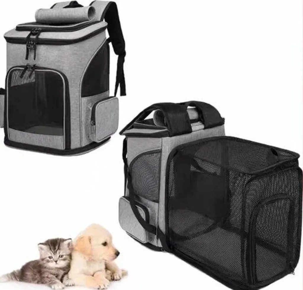Sac de transport chien dos ergonomique 10kg fini les douleurs gris
