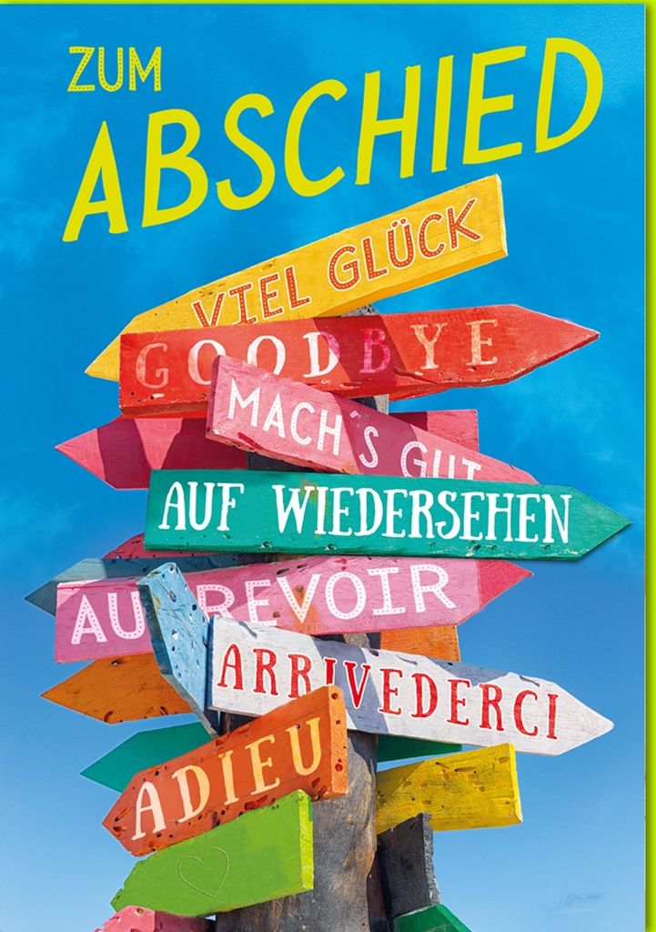 Abschied - A4 - Glückwunschkarte im Format 21 x 29,7 cm mit Umschlag
