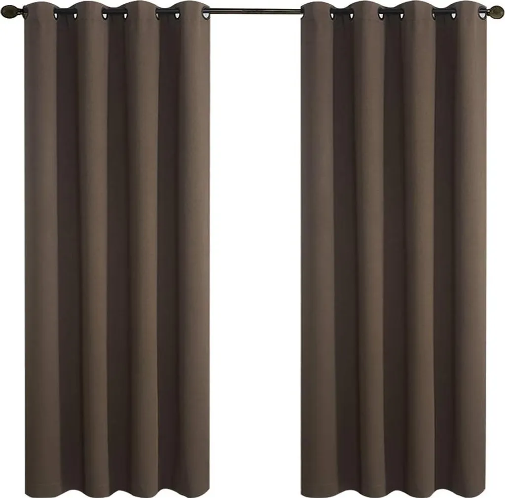 Rideau occultant velours marron contre froid et lumière lot de 2 pc