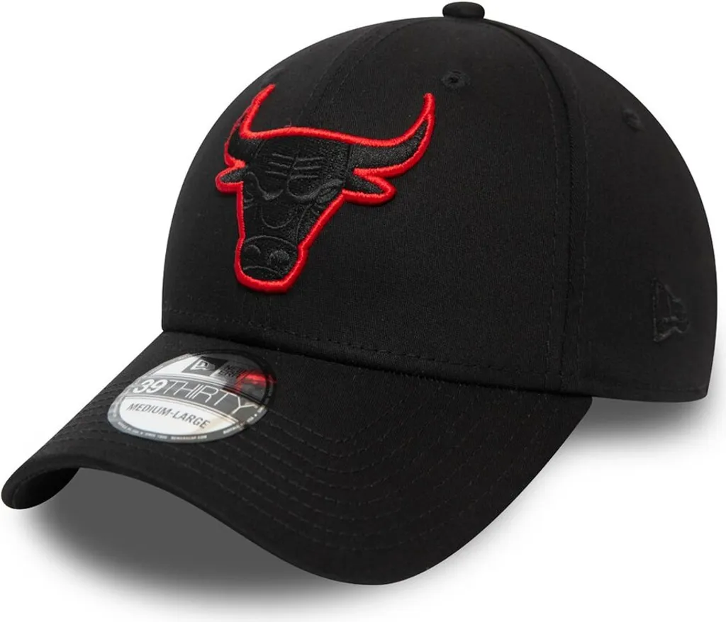 Casquette New Era 39Thirty Stretch Chicago Bulls Outline Noir Taille S/M
