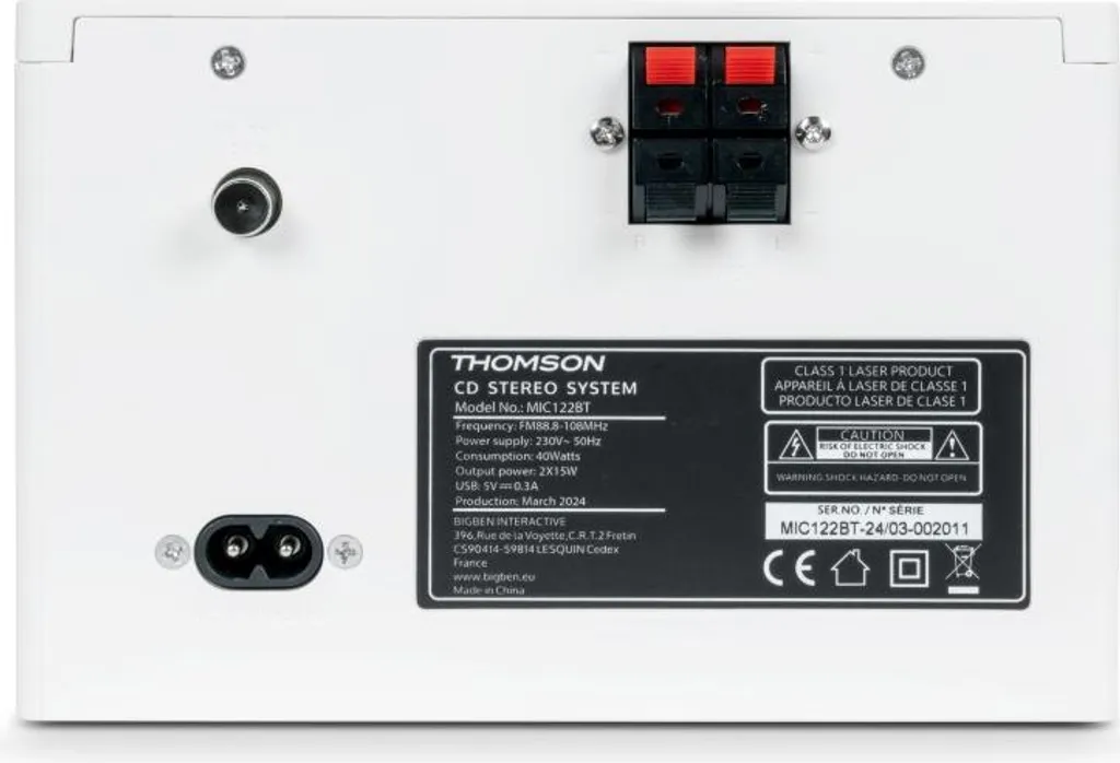 Thomson MIC121BT Micro-chaîne Bluetooth Multifonction CD USB et Radio FM