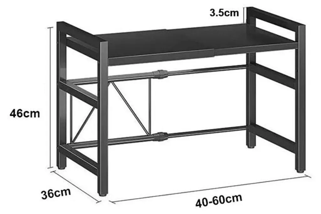 Rangement de cuisine extensible noir pour optimiser les petits espaces