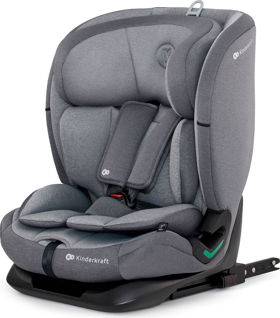 Kinderkraft ONETO3 i-Size Kindersitz 76-150 cm - ISOFIX & TOP TETHER - 3-lagige Kopfstütze - RECLINING-Funktion - ab 15 Monate bis 12 Jahre - Grau