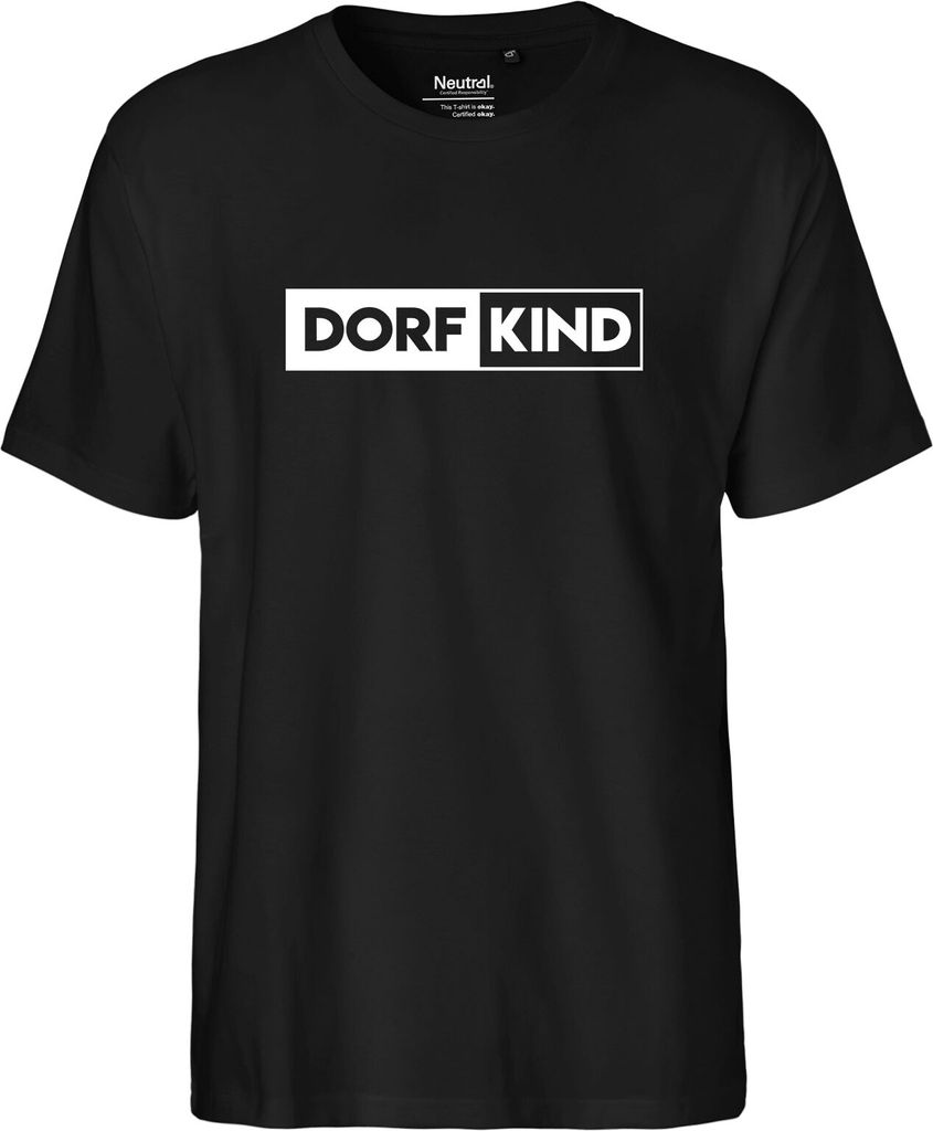Hellweg Druckerei Herren T-Shirt Dorfkind Modern Geschenk Größe S Black Bio Baumwolle Fairtrade Dorfkind Mode