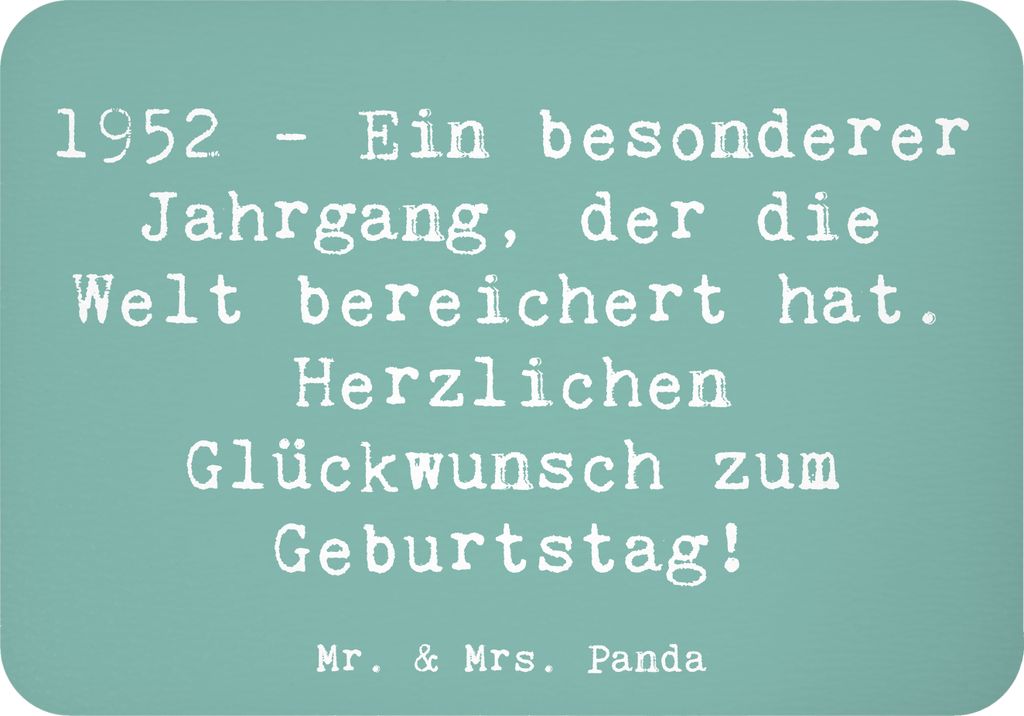 Mr. & Mrs. Panda Kühlschrankmagnet Spruch 1952 Geburtstag - Meeresbrise - Geschenk, Alter, 70er Jahre, magnet, Notizhalter, Jubiläumsgeschenk, Ge...