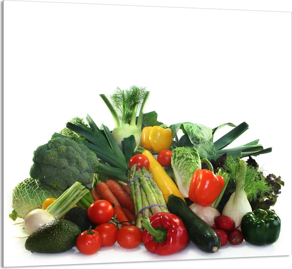 Copri Piano Cottura Vetro 65x60 Verdure Fresche - Idea Regalo Cucina