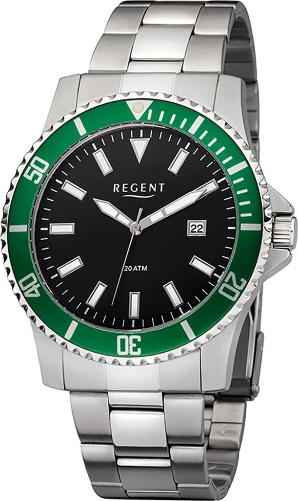 Montre Regent F-1184 en métal argenté et or rose pour homme D2URF1184