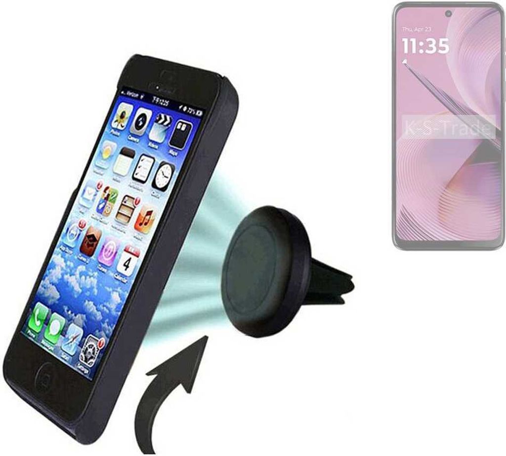 K-S-Trade kompatibel mit Motorola Moto G55 5G Auto Handy Halterung KFZ Halter Lüftungsgitterhalterung Air Vent mount Smartphone Halter