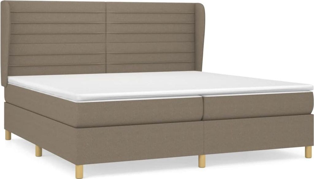 vidaXL Boxspringbett mit Matratze Taupe 200x200 cm Stoff Produktbild 