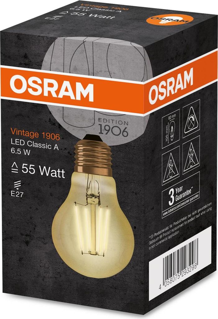 Led Standard Ed.1906 Clair Filament Or 65w éq 51 E27 Chaud Image du produit 