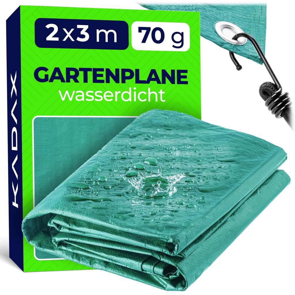 KADAX Gartenplane "Nole", UV-stabilisierte Abdeckplane, Schutzplane mit Ösen, Planen & Abdeckfolien, Grün, 2x3 m