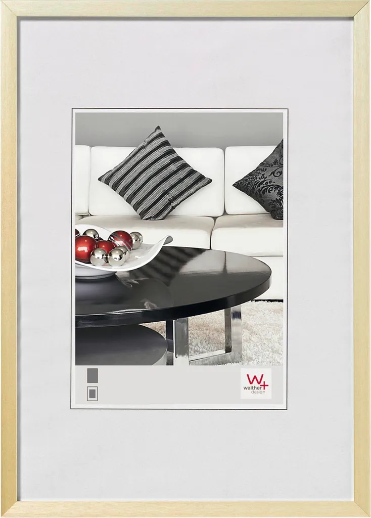 Walther Chair AJ342G Oro: Cornice A3 in Alluminio Spazzolato Walther Design