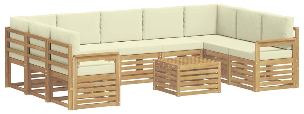 vidaXL Outdoor-Sofagarnitur 8 pcs Weiß und Creme 59 x 59 x 37 cm