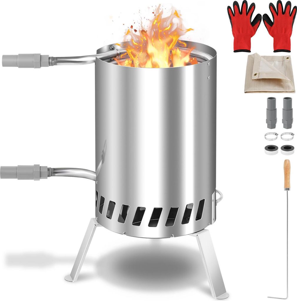 Faziango Poolheizung mit Feuermatte Edelstahlspirale Heizspirale Schwimmbadheizung Pool