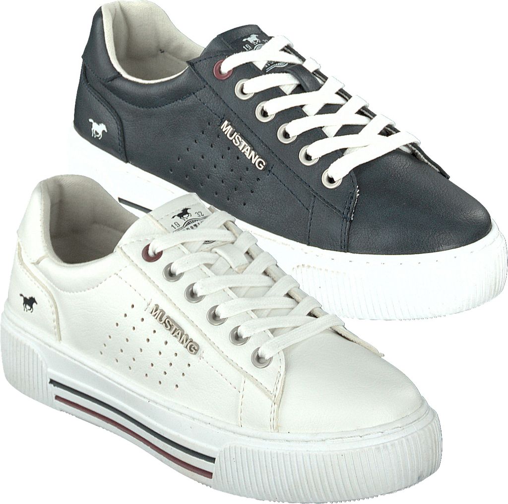 Mustang Damen Schnürschuhe Halbschuhe Sneaker 1386-303, Größe:38 EU, Farbe:Blau