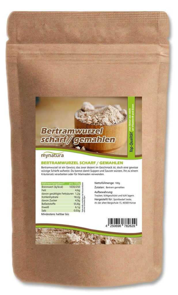 Mynatura Bertramwurzel - gemahlen - scharf in verschiedenen Größen - 100g