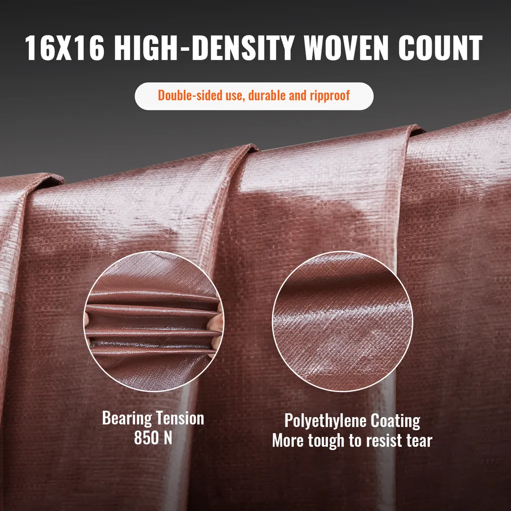Bâche de Couverture en Tissu PE Imperméable 12m pour Extérieur - 4