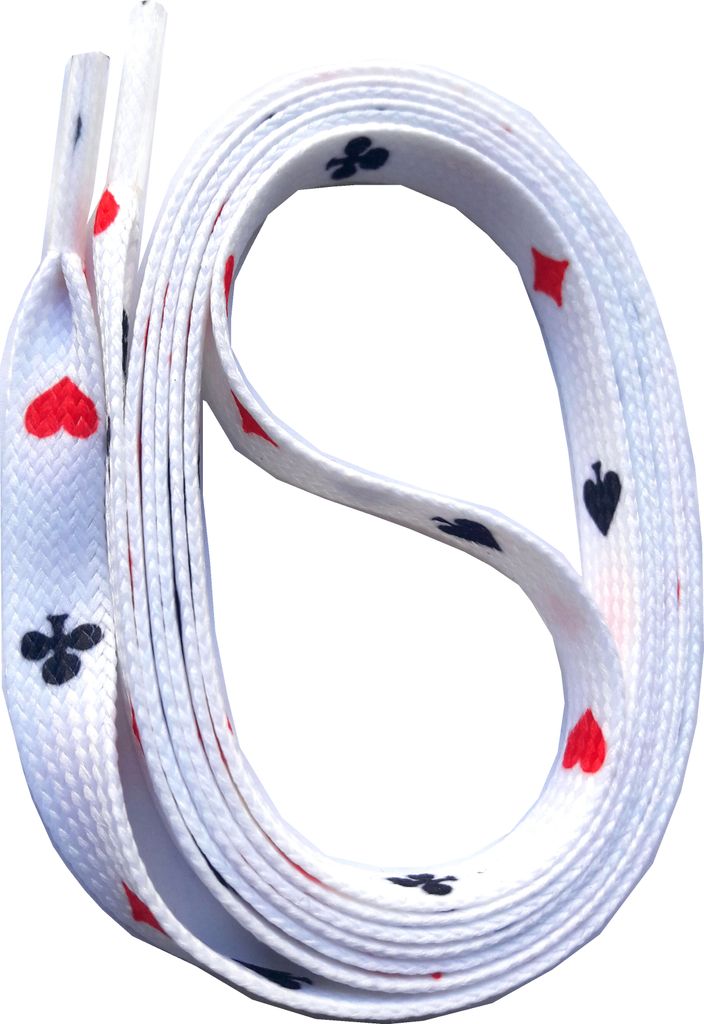 SNORS bedruckte Schnürsenkel flach - POKER - 10mm - 140cm Produktbild 