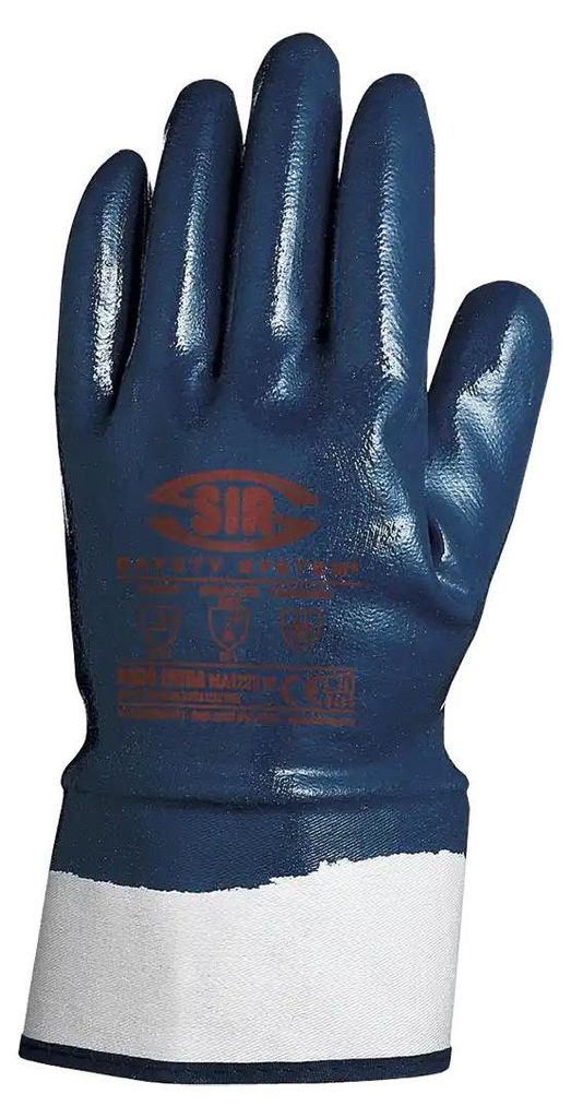 Sir Safety Mirò Extra Coated Arbeitshandschuhe mit NBR-Beschichtung, abriebfest, 12 Paar, XL, Blau