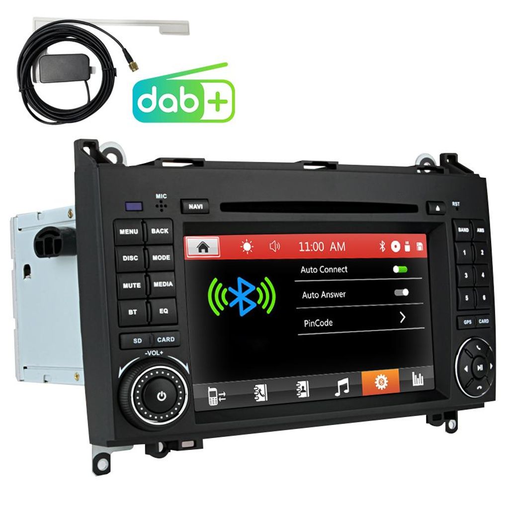 Autoradio DAB+ 7 pouces avec GPS, lecteur DVD, ports USB, Image du produit 