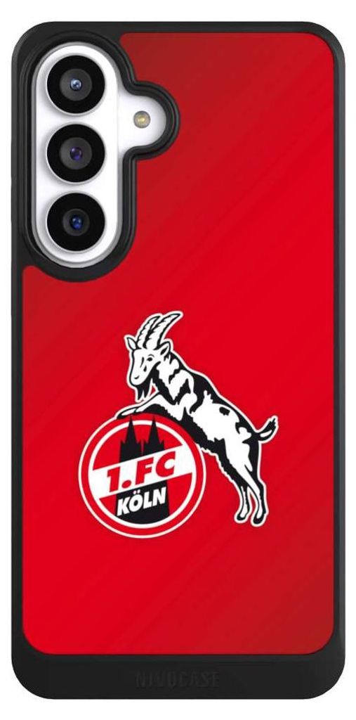 NIVOCASE Hülle für Samsung Galaxy S26+ Handyhülle NIVOcore Case Schwarz 1. FC Köln EffZeh Offizielles Lizenzprodukt