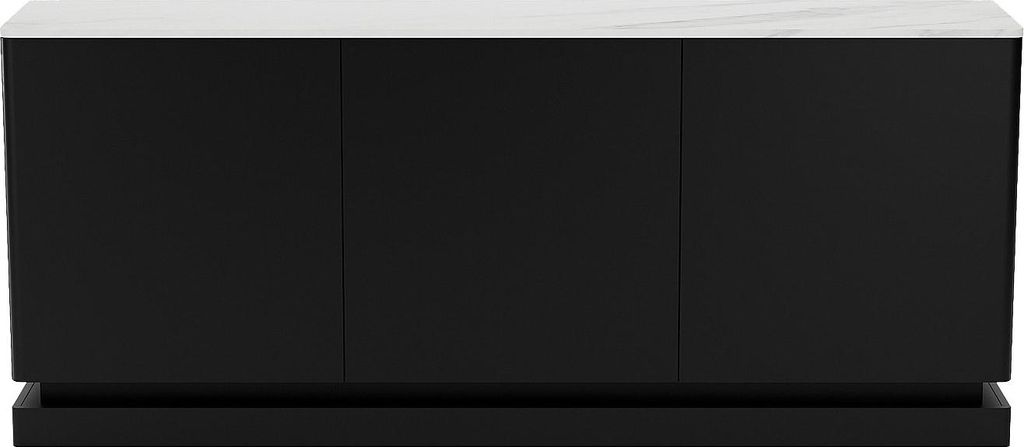 Sideboard mit 3 Türen - Mit LED-Beleuchtung - MDF - Schwarz Produktbild 