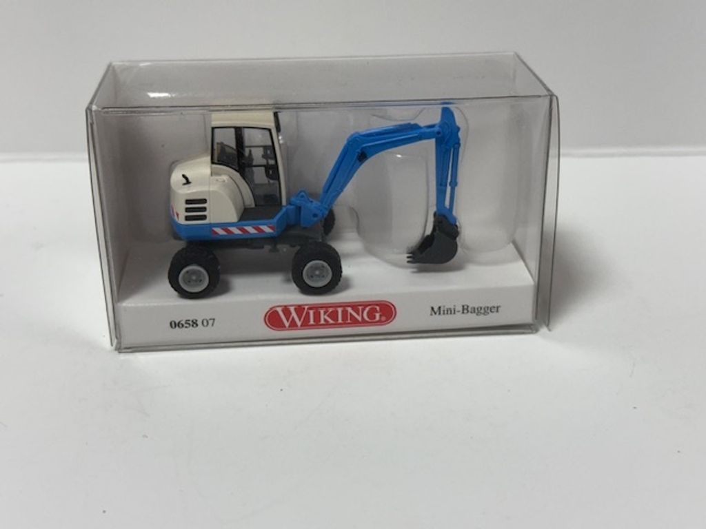 Wiking H0 1/87 065807 Mini-Bagger - blau -NEU