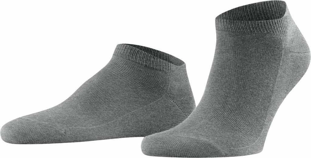 FALKE Herren Socken - Family Sneaker, Anti-Slip-System, Baumwollmischung, Uni Grau 47-50