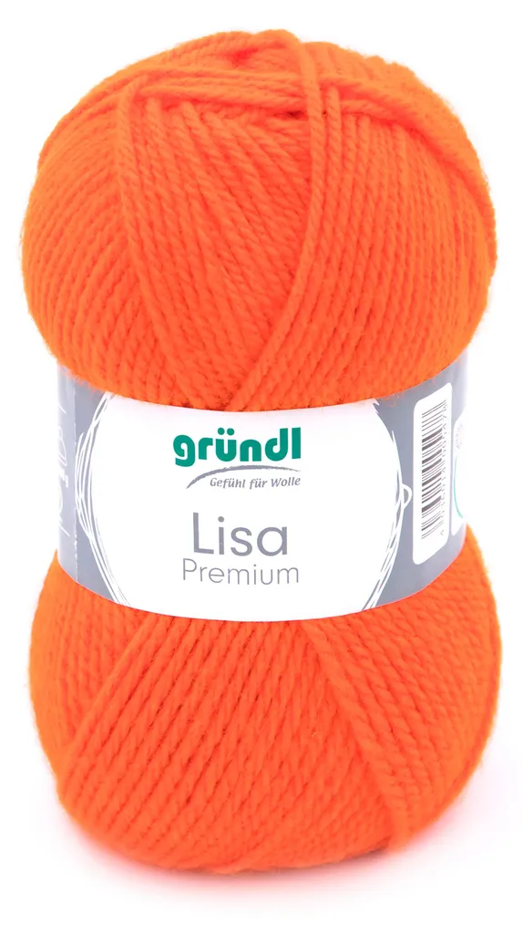 Laine Gründl Lisa Premium Uni 11 Orange 50g Fil à Tricoter Acrylique