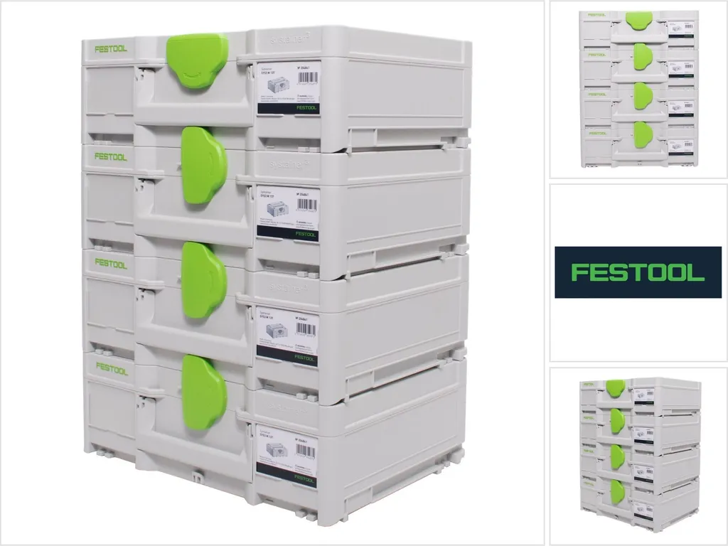 Systainer³ M 137 Festool Empilable 396x296x137mm - Lot de 4 Unités M