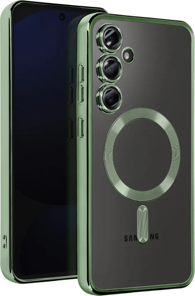 Cover MagSafe Samsung S24 FE Avizar Verde - Design Cromato Elegante