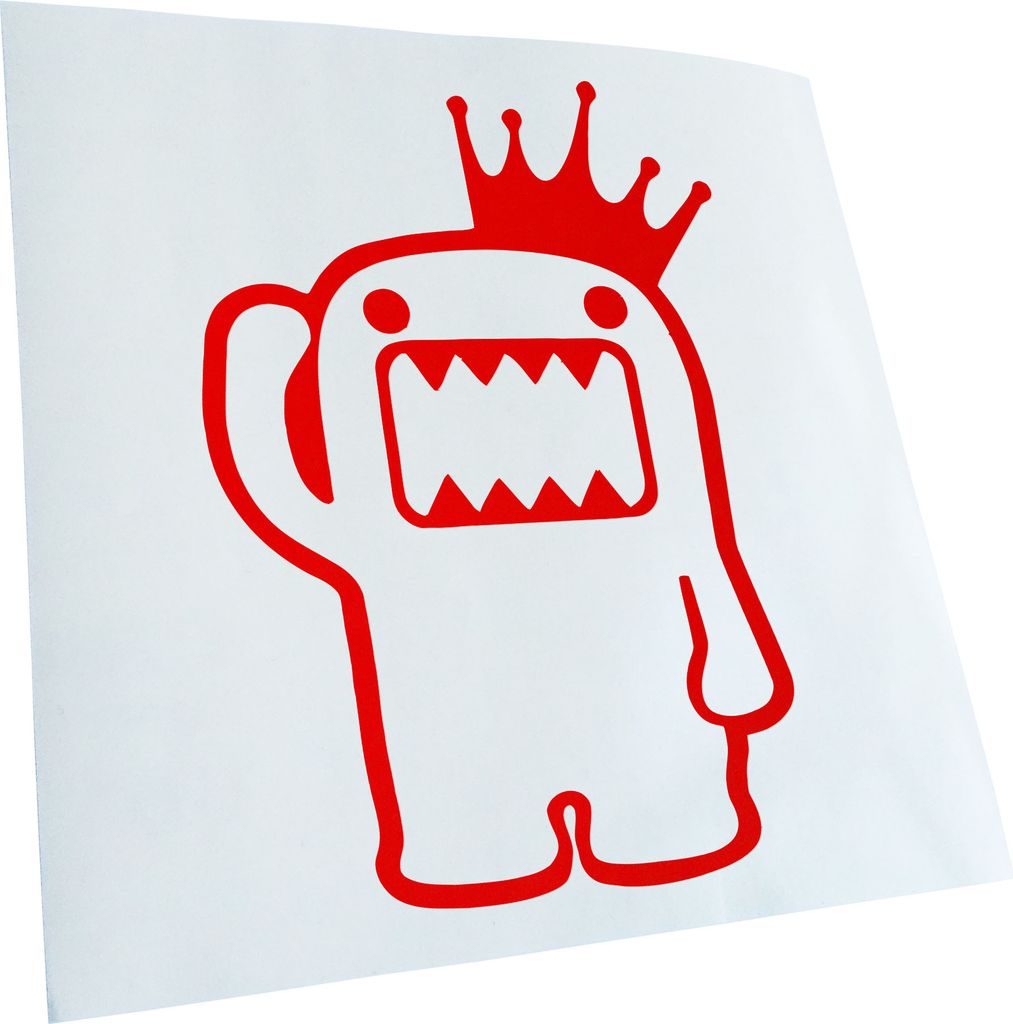 Kiwistar - Autoaufkleber - Domo Kun mit Krone Heckscheibe - Aufkleber für Auto Kfz Fahrrad, LKW, Truck Mofa