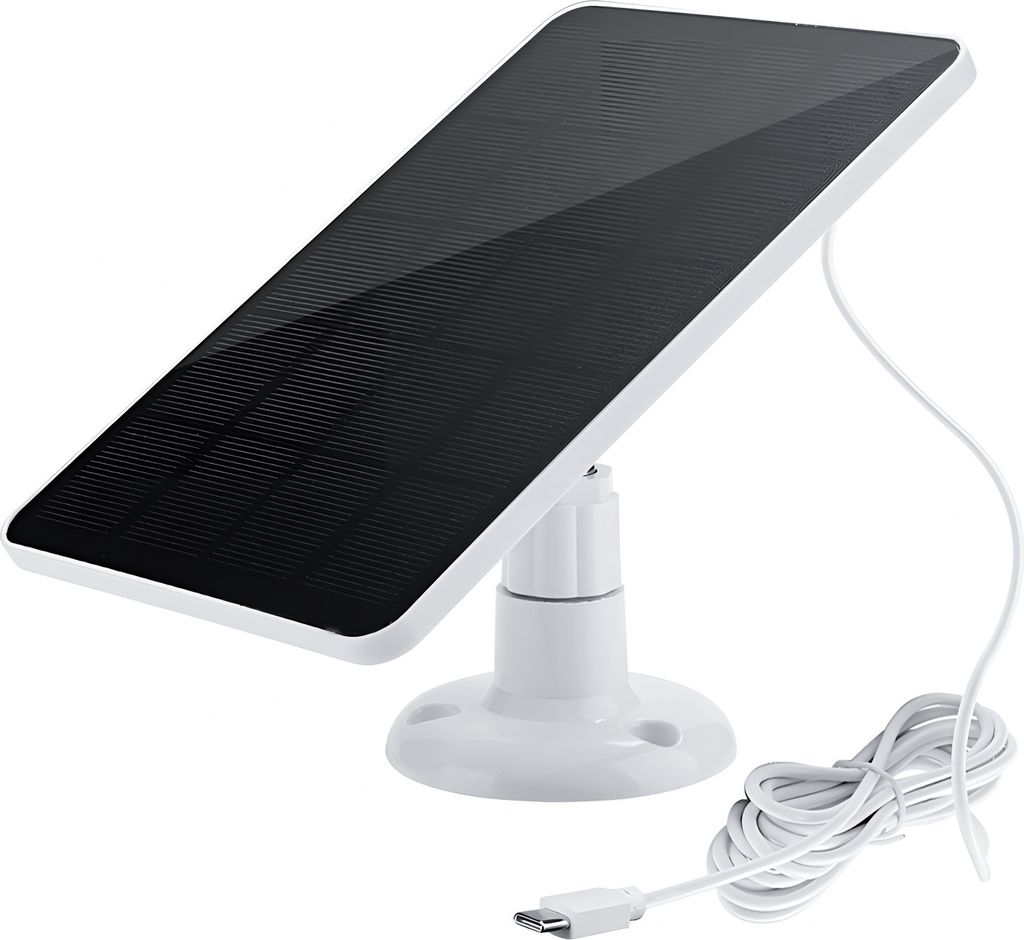 Solarpanel fuer ueberwachungskamera, IP6, wasserdicht, um 360 Grad einstellbar, Dauerleistung mit 10 W, 5 V Lade-Solarpanels mit DC5521-Anschluss/9...